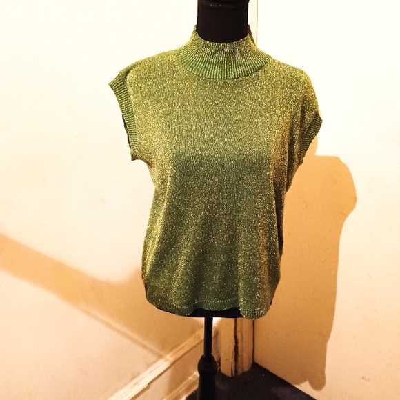 Blair Tops - Blair Women Vintage Green Glitter Top